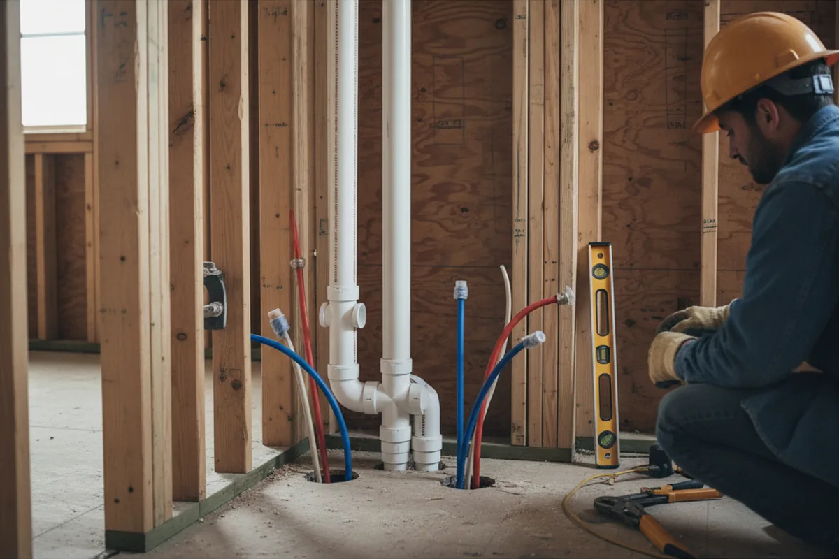 Drain and supply rough-in during Leak Detection in Dearborn